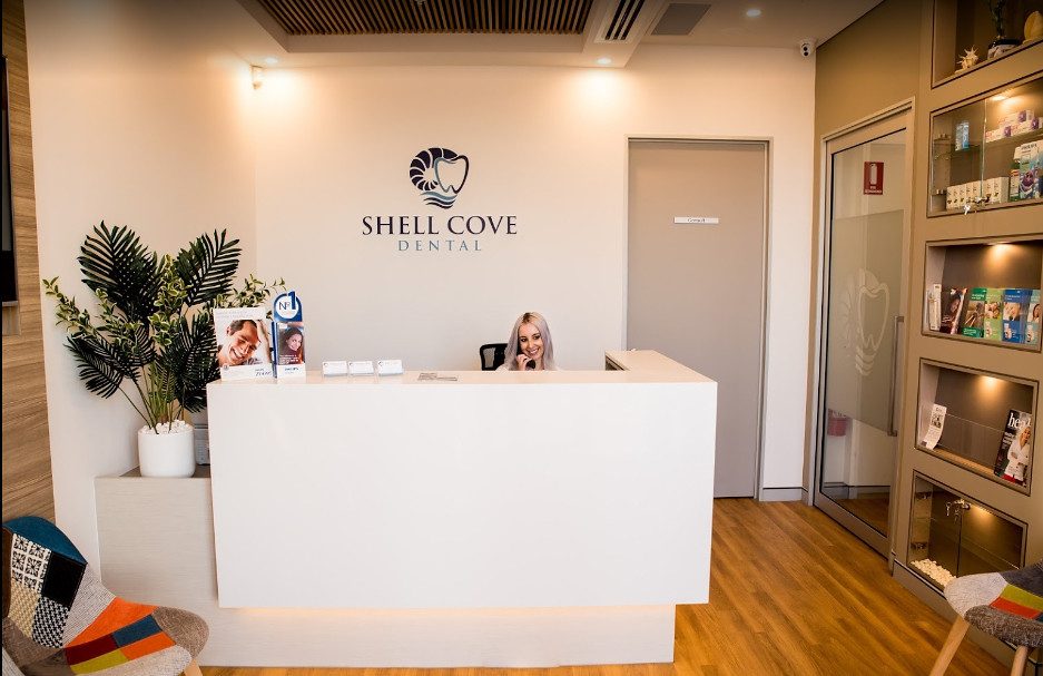 Reception at Shell Cove Dental with friendly front desk team