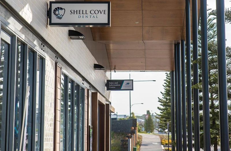Shell Cove Dental entrance at the Shell Cove shopping centre